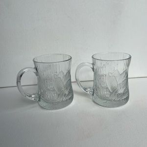 Set of 2 Arcoroc Clear Mugs Cantrubury Design